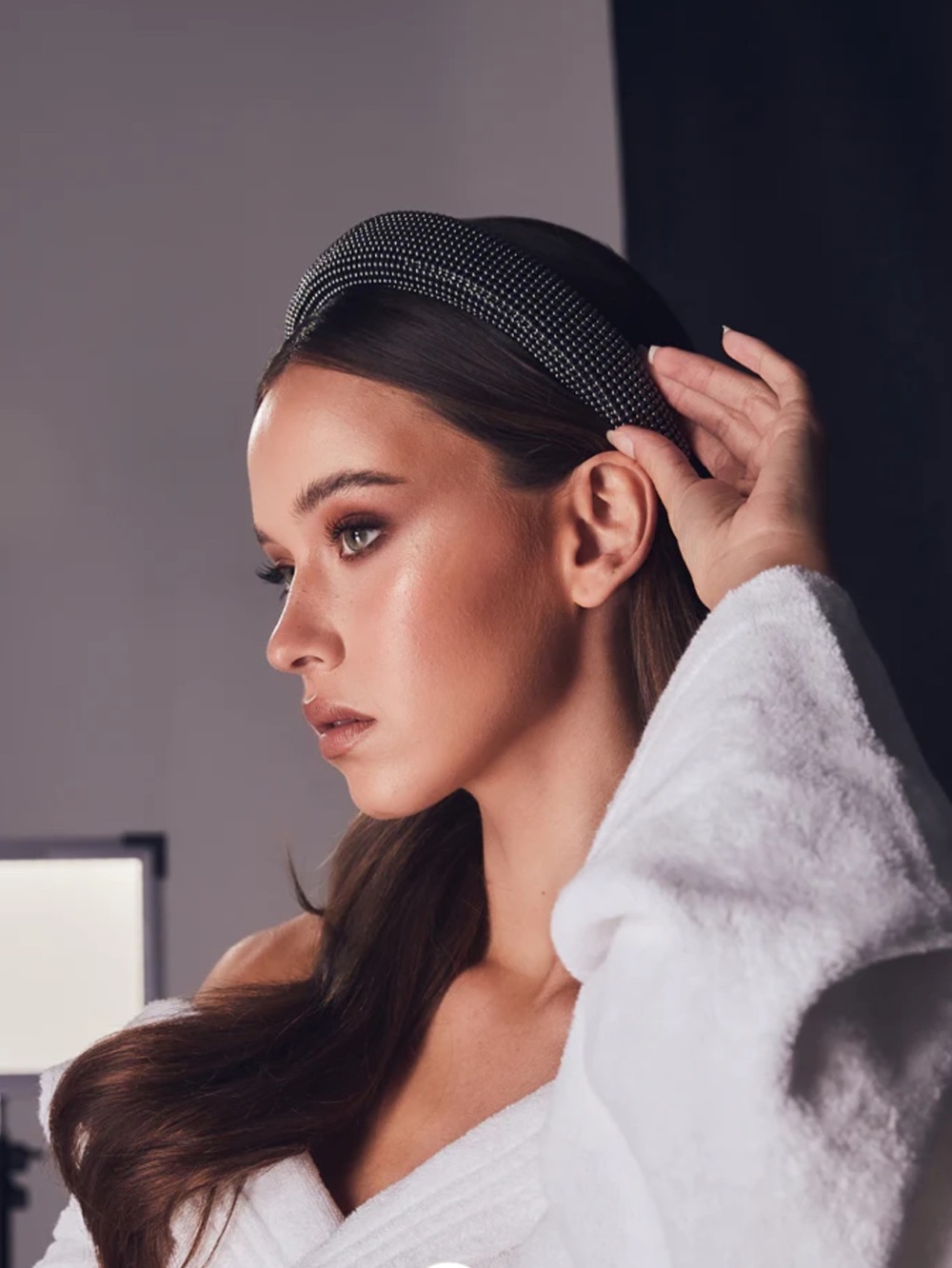 NWT Natalie Anne x Billini Lily Gunmetal Headband Edgy Glam Night Luxe
